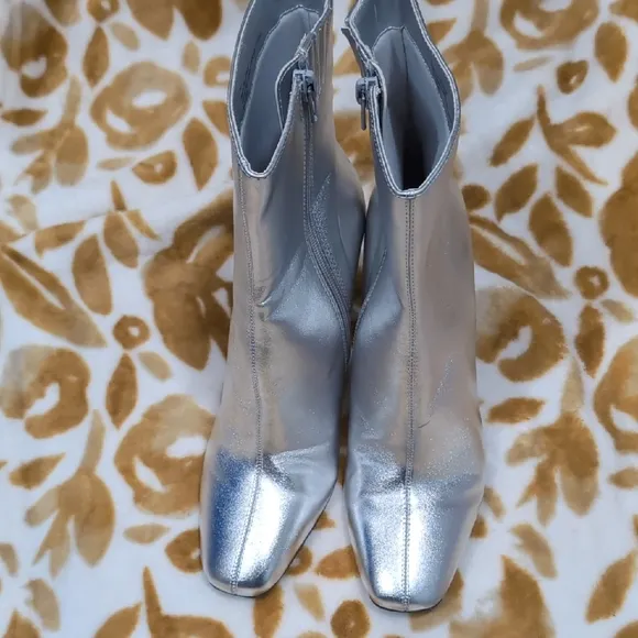 Open Edit Sleek sliver  Ankle Boots