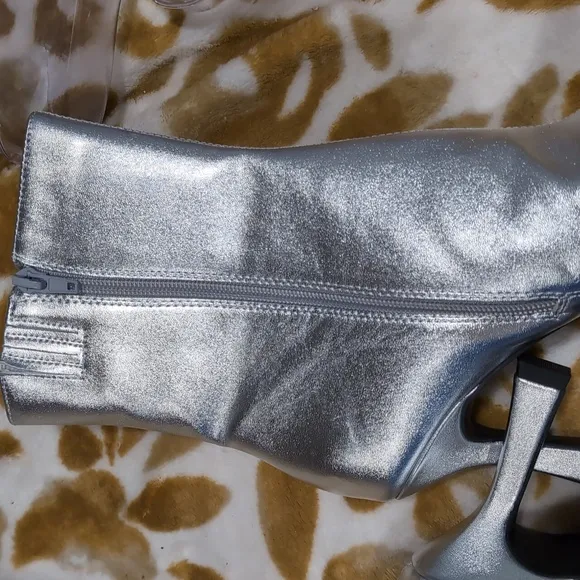 Open Edit Sleek sliver  Ankle Boots
