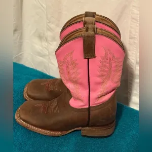 Original Ranchers Kids Sz 12.5 Leather Cowgirl Boots Straight From Texas!