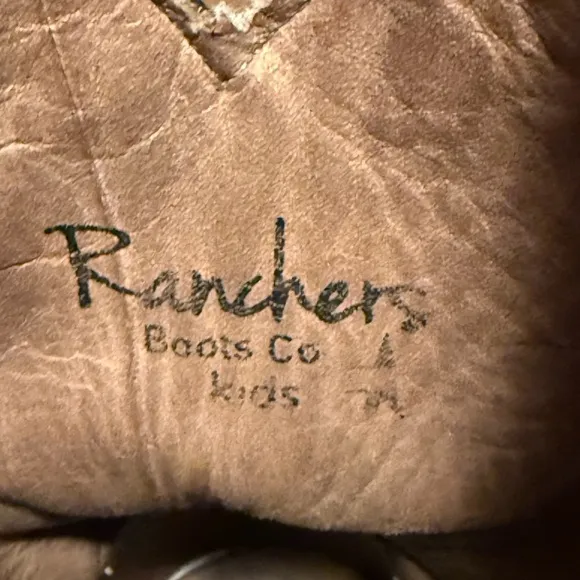Original Ranchers Kids Sz 12.5 Leather Cowgirl Boots Straight From Texas!