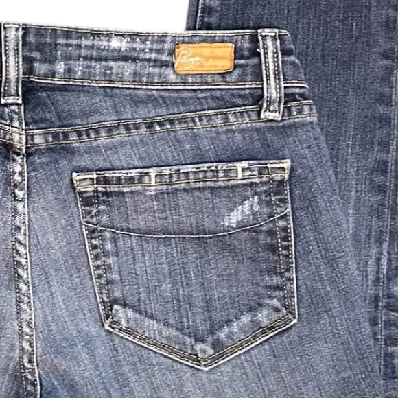 Paige Skyline Ankle Peg Slightly Distressed Blue Denim Jeans Size 27