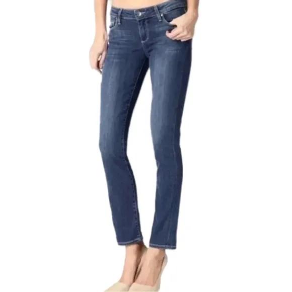 Paige Skyline Ankle Peg Slightly Distressed Blue Denim Jeans Size 27