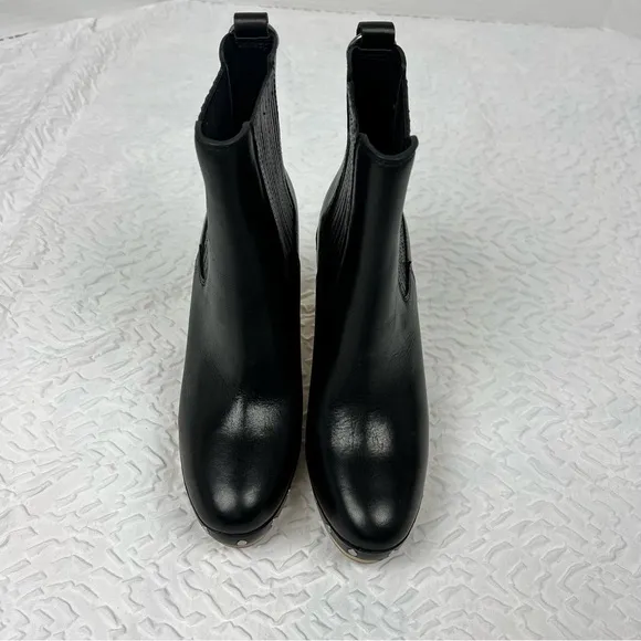 PAIGE Women's Adina High Bock Heel Clog Booties 7 Black