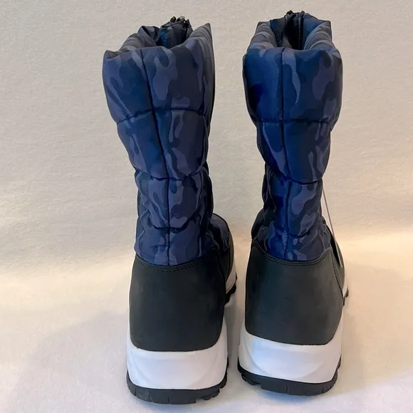 Pajar Tacita Blue Camo Waterproof Front Zip Winter Snow Boots Womens 7-7.5 (38)