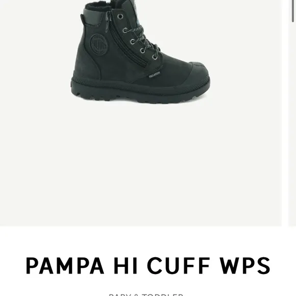 Palladium Kids Black Boots