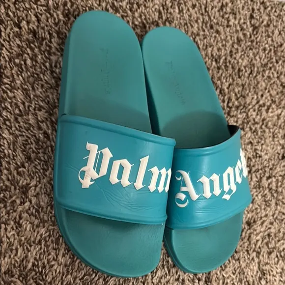 Palm Angels Blue Slide Sandals