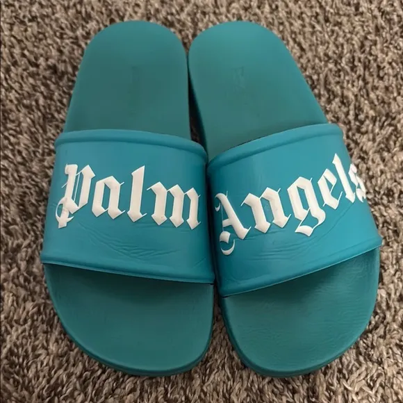 Palm Angels Blue Slide Sandals