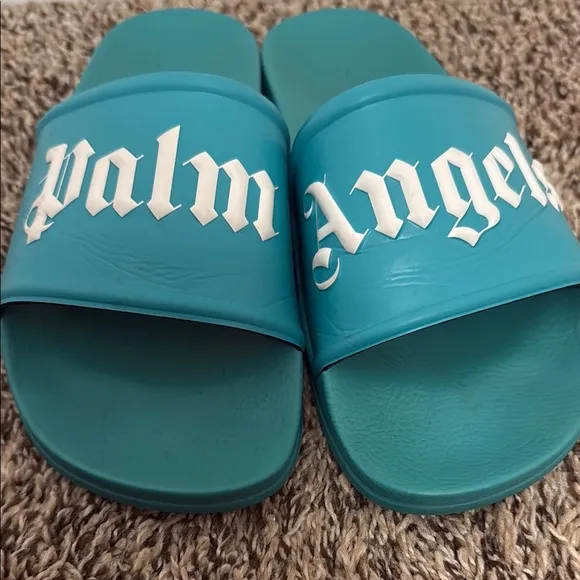 Palm Angels Blue Slide Sandals