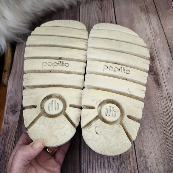 Papillio By Birkenstock Purple Fog Arizona Classic Suede Platform Slides Sz 8