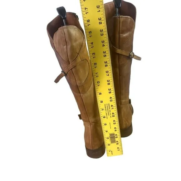 Patapata Boots Womens US9 EU 39 Brown Italian Soft Leather Equestrian Zip Buckle