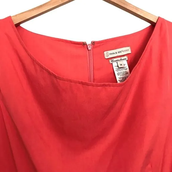 Paul &amp; Joe Sister Aurra Coral Cap Sleeve Tencel Mini Dress