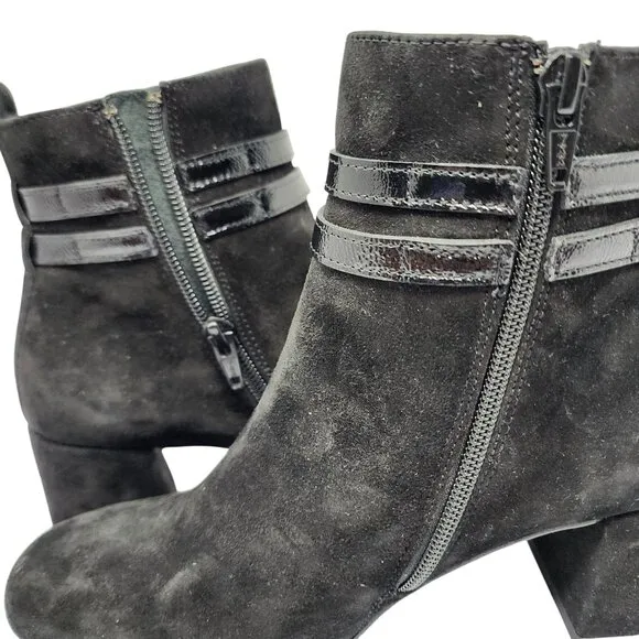Paul Green Black SuedeLeather Ankle Boots, Women's 5.5