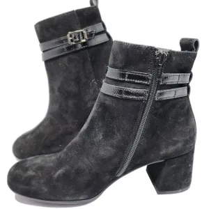 Paul Green Black SuedeLeather Ankle Boots, Women's 5.5
