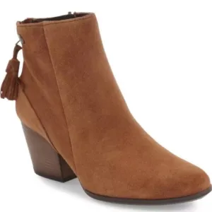 PAUL GREEN Brown Chestnut Suede Jada Tassel Ankle Boots