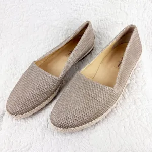 Paul Green Layla Taupe Beige Leather Espadrille Slip on  Sneakers Flats size 9