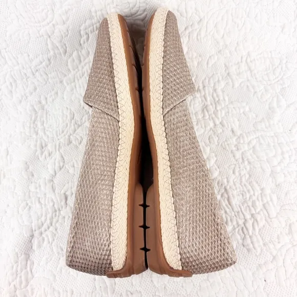 Paul Green Layla Taupe Beige Leather Espadrille Slip on  Sneakers Flats size 9
