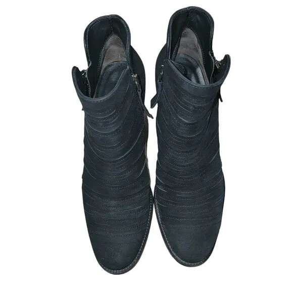 Paul Green Malibu Ankle Boots Size UK 4 US 6.5 Black Nubuck  Booties Boots