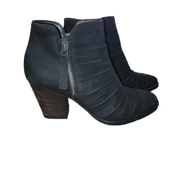 Paul Green Malibu Ankle Boots Size UK 4 US 6.5 Black Nubuck  Booties Boots