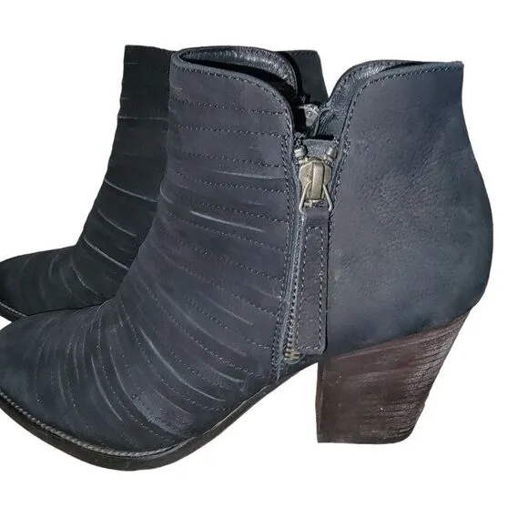 Paul Green Malibu Ankle Boots Size UK 4 US 6.5 Black Nubuck  Booties Boots