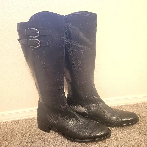 PAUL GREEN Munchen Jennings Leather Tall Riding Boots Adjustable Handmade NWOT