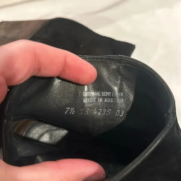 PAUL GREEN Natick Black Suede Zip Ankle Boots booties size UK  7.5 US 9.5 EUC