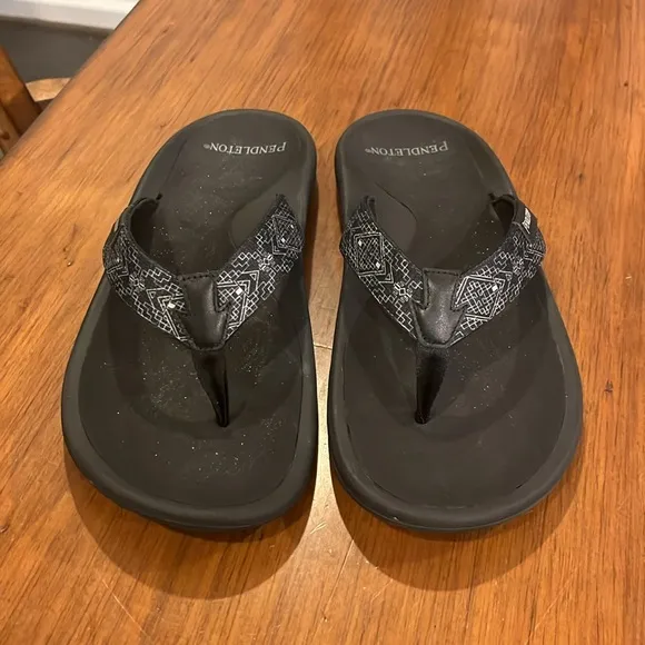 Pendleton Carico Flip Flops Thongs Sandals Shoes Southwest black new Mens Sizes