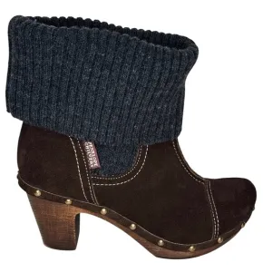 Penelope Chilvers Anthropologie Suede Cuffed Clog Sweater Boots