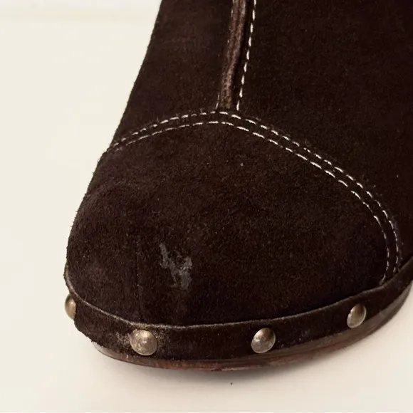 Penelope Chilvers Anthropologie Suede Cuffed Clog Sweater Boots