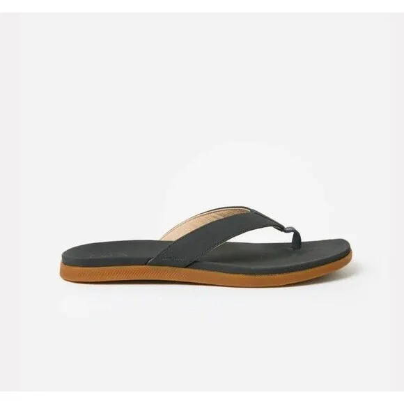 PETER MILLAR Hyperlight Slide Nubuck Leather Flip Flop Sandals Gray Mens US 11