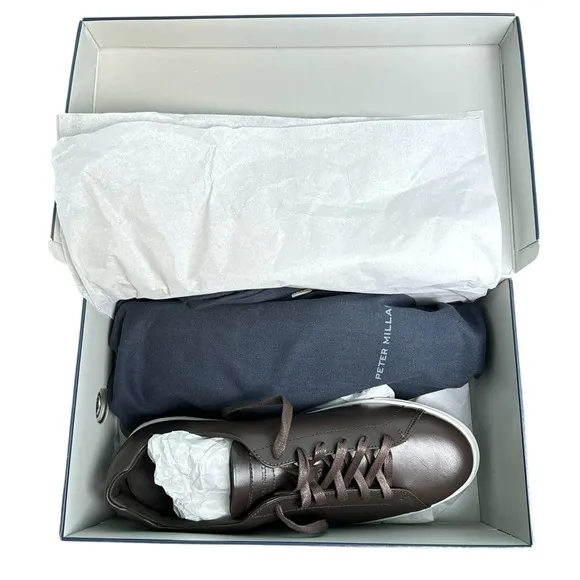 Peter Millar Vantage Lite Sneakers Chocolate Mens 9.5 Golf Casual New In Box