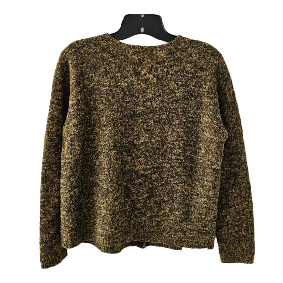 Petite Sophisticate Space Dye Bouclè Wool Acrylic Round Neck Cardigan | EUC | MP