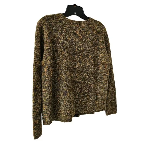Petite Sophisticate Space Dye Bouclè Wool Acrylic Round Neck Cardigan | EUC | MP