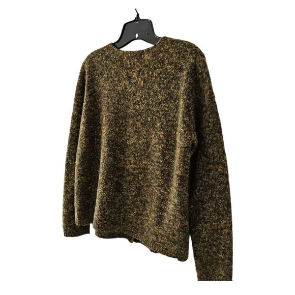 Petite Sophisticate Space Dye Bouclè Wool Acrylic Round Neck Cardigan | EUC | MP