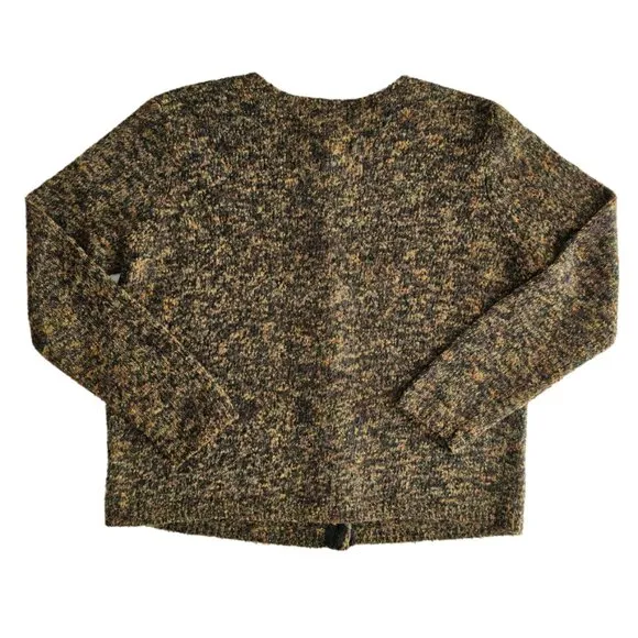 Petite Sophisticate Space Dye Bouclè Wool Acrylic Round Neck Cardigan | EUC | MP