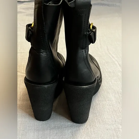 Pierre Hardy Black ankle wedge platform boots