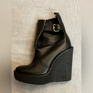 Pierre Hardy Black ankle wedge platform boots