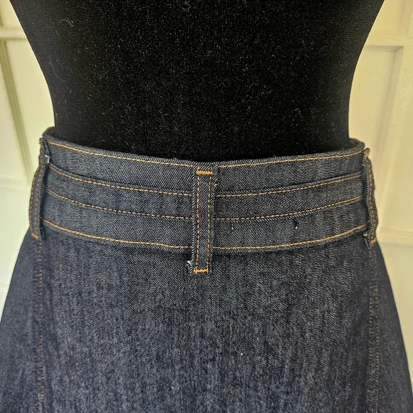 Pilcro for Anthropologie Belted Dark Denim Skirt, Size 12, New Condition