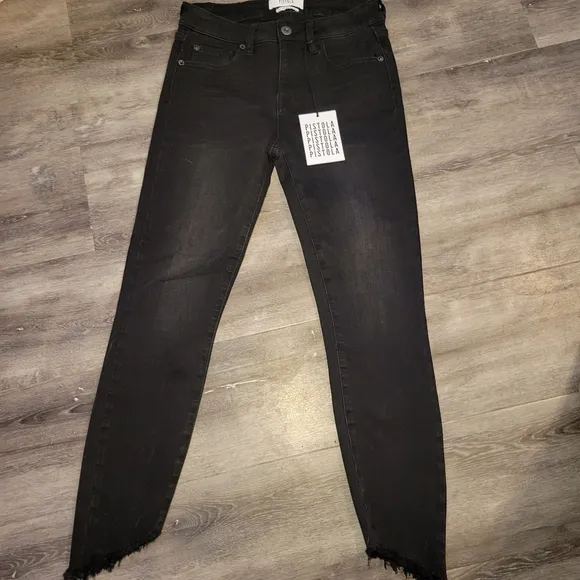 Pistola Audrey Mid‎ Rise Skinny jet set black Jeans Womens size 27