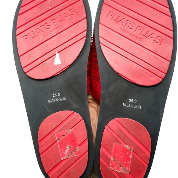 Pleats Please Issey Miyake Colorblock Pattern Slides Sandals Flat Women’s 8.5