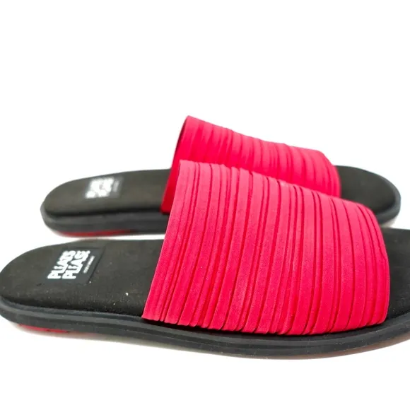 Pleats Please Issey Miyake Colorblock Pattern Slides Sandals Flat Women’s 8.5