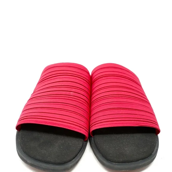 Pleats Please Issey Miyake Colorblock Pattern Slides Sandals Flat Women’s 8.5