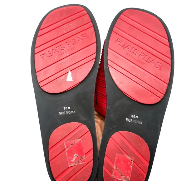 Pleats Please Issey Miyake Colorblock Pattern Slides Sandals Flat Women’s 8.5