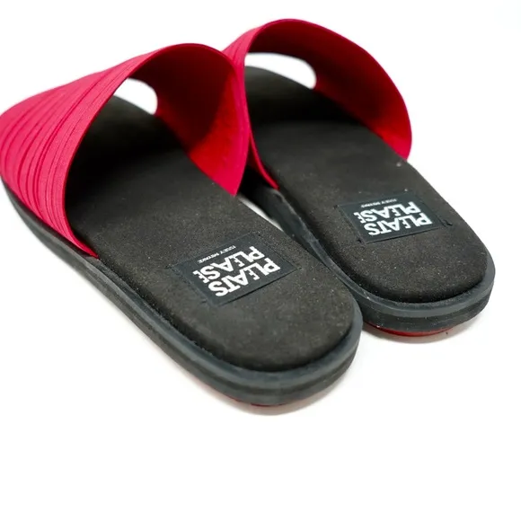 Pleats Please Issey Miyake Colorblock Pattern Slides Sandals Flat Women’s 8.5