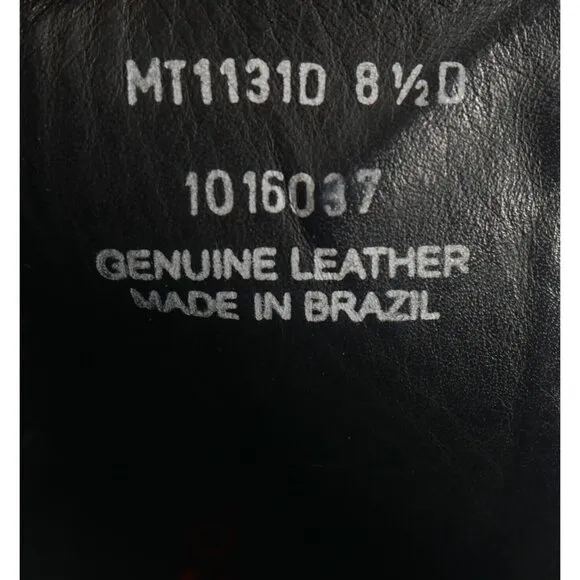 Polo Jeans Co Black Leather Side Zip Ankle Boots Biker Style Mens Size 8.5 D