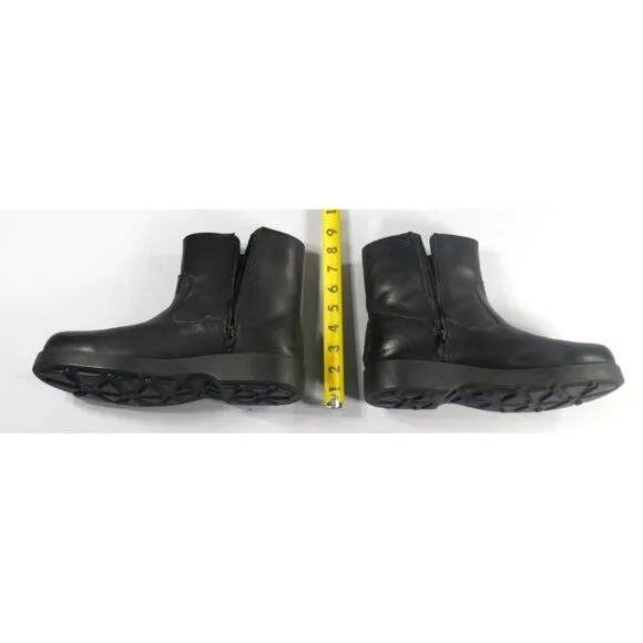 Polo Jeans Co Black Leather Side Zip Ankle Boots Biker Style Mens Size 8.5 D