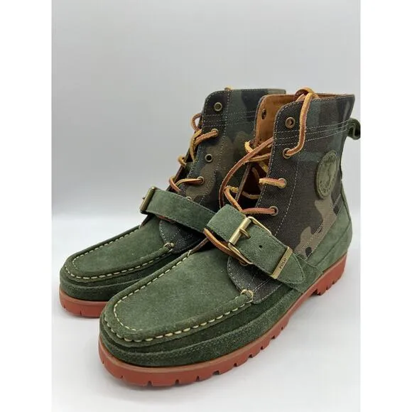 Polo Ralph Lauren Polo Country Green Ranger Camo Ankle Boots Mens Size 9.5 NEW📦