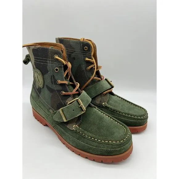 Polo Ralph Lauren Polo Country Green Ranger Camo Ankle Boots Mens Size 9.5 NEW📦
