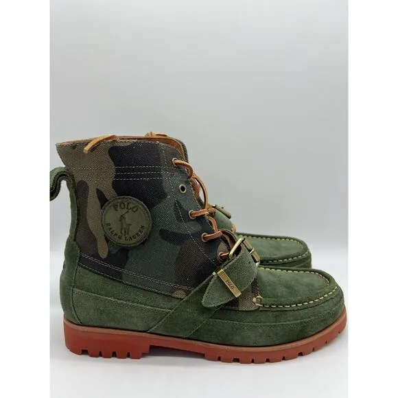 Polo Ralph Lauren Polo Country Green Ranger Camo Ankle Boots Mens Size 9.5 NEW📦