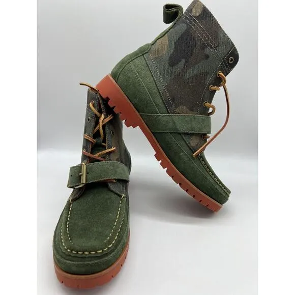 Polo Ralph Lauren Polo Country Green Ranger Camo Ankle Boots Mens Size 9.5 NEW📦