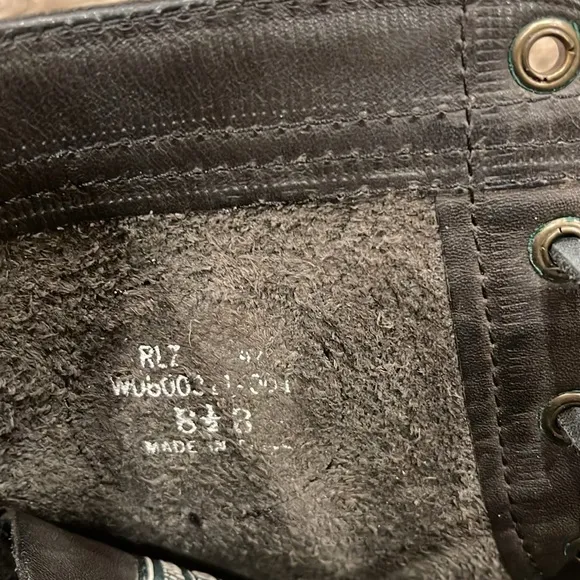 Polo Ralph Lauren Ranger Buckle Ankle Boots Mens Size 8 1/2 grey Leather LaceUp